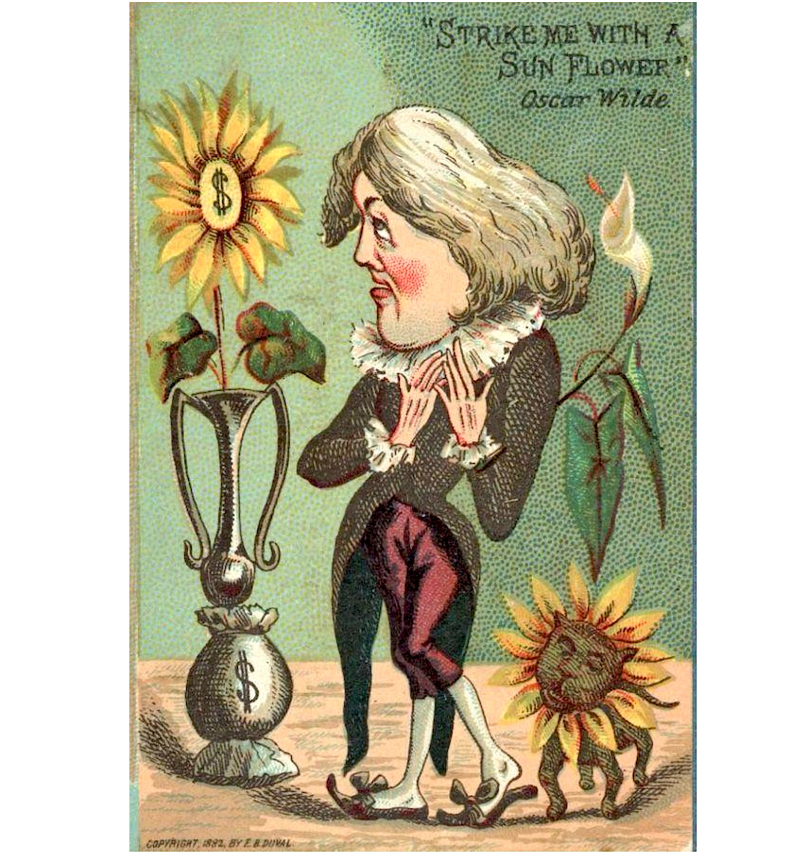 “Strike Me with a Sun Flower.” Chromolithograph, 1882. E. B. Duvall, printer.