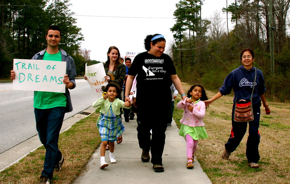 Gabby Pacheco walking with participants in Fort Mill, South Carolina.