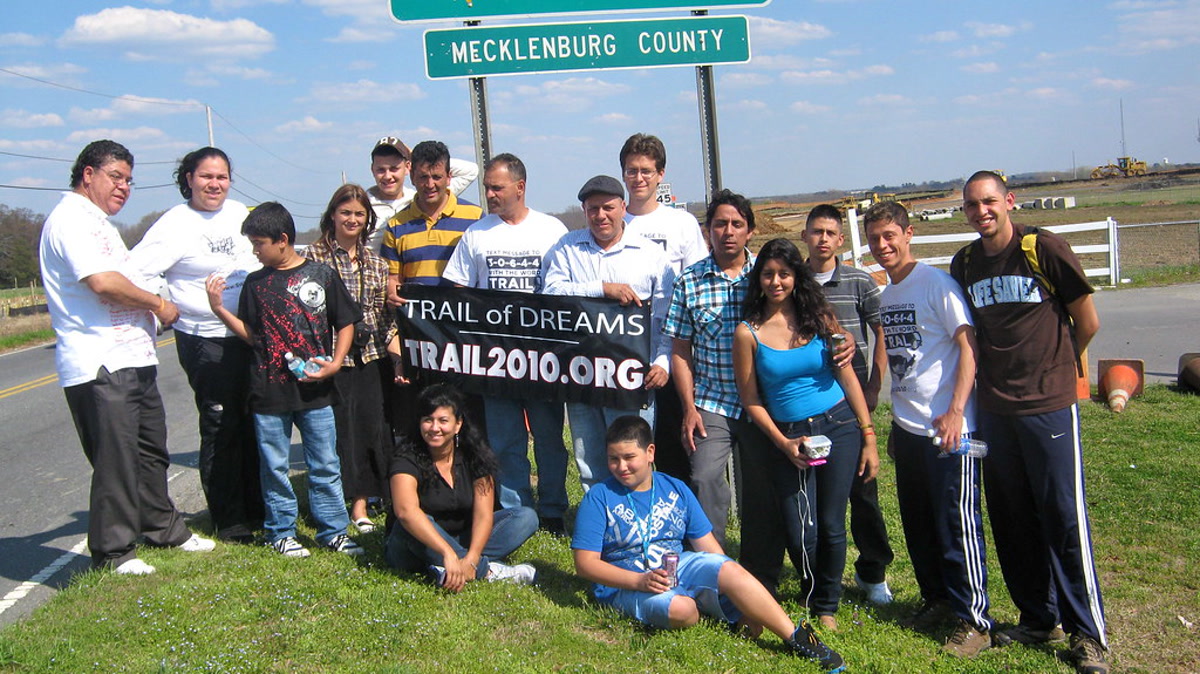 Trail of Dreams organizers, walkers, and family members in Mecklenburg County, North Carolina.