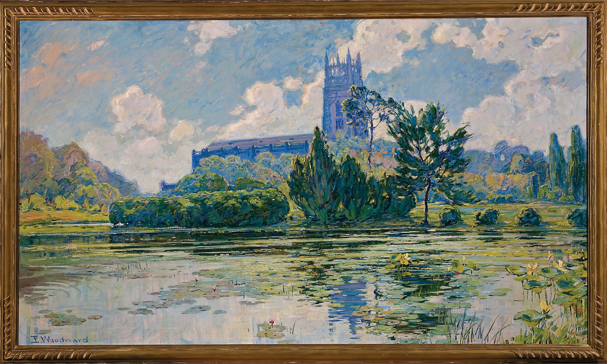 Holy Name of Jesus Church from Audubon Park, New Orleans, by Marie Madeline Seebold Molinary.