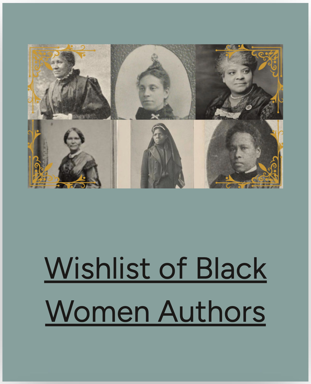 Black Women Authors Wishlist icon on the Beautiful Sisterhood project.