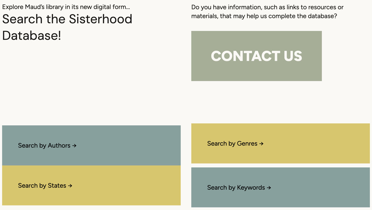 The database search function on the Search the Sisterhood page.