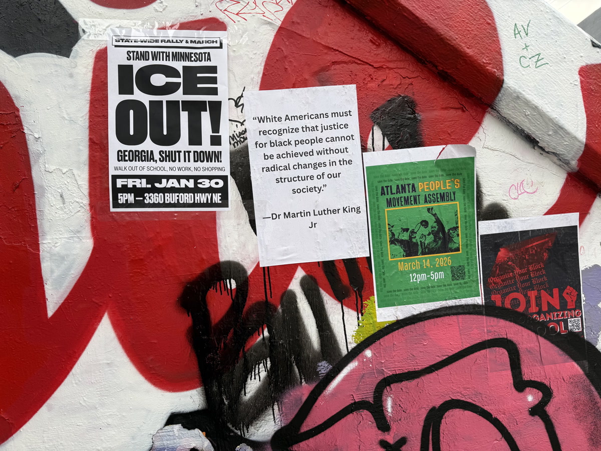 A series of posters in Atlanta’s Krog Tunnel